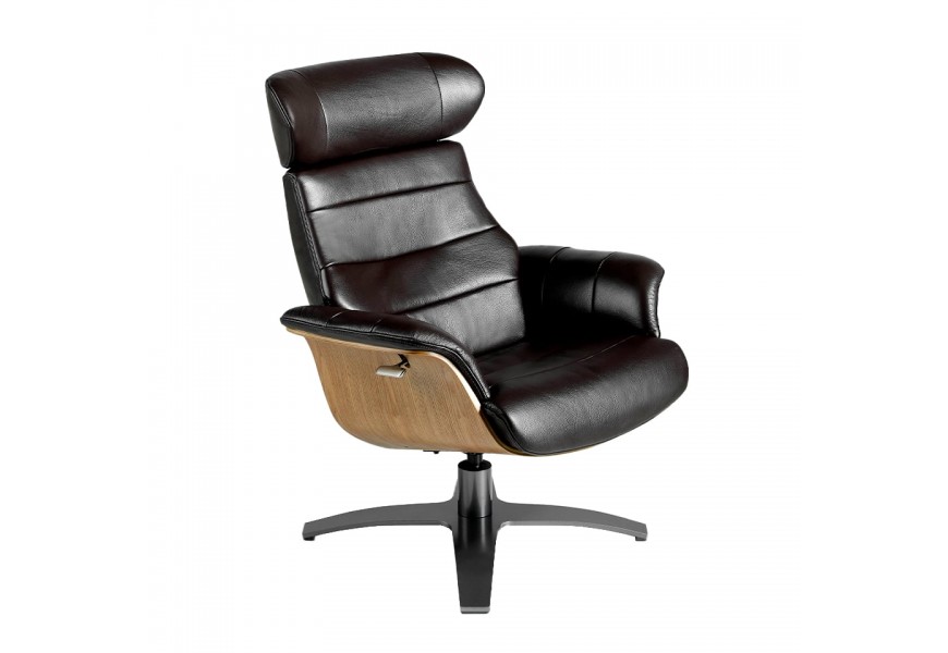 Luxusné otočné kožené kreslo Vita Naturale v modernom štýle s čalúnením z pravej kože