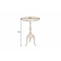 Glamour okrúhly príručný stolík Saphir z kovu v zlatej farbe s ozdobnou podstavou s tromi nožičkami 55cm