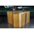 Luxusný glamour konferenčný stolík Altera organických tvarov z kovu v mosadznom prevedení 80cm