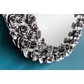 Dizajnové nástenné zrkadlo Rosegarden s okrúhlym rámom s kovovým zdobením v tvare kvetov ruží 60cm