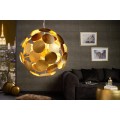Zlatá moderná závesná lampa Globe z kovových plieškov kruhového tvaru s glamour efektom