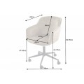 Dizajnová moderná kancelárska stolička Tapiq s béžovým zamatovým čalúnením na koliečkach 81-90cm