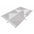 Dizajnový kožený obdĺžnikový koberec Margo s geometrickými vzormi hnedej a čiernej farby 230cm