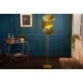 Dizajnová glamour stojaca lampa Ginko zlatej farby z kovu s ozdobnými listami ginka 160cm