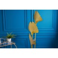 Dizajnová glamour stojaca lampa Ginko zlatej farby z kovu s ozdobnými listami ginka 160cm