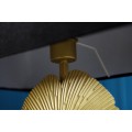 Glamour dizajnová stolná lampa Ginko so zlatou kovovou ozdobnou podstavou a čiernym tienidlom 78cm