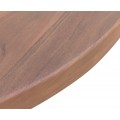 Industriálny okrúhly jedálenský stôl Delia z hnedého akáciového dreva s čiernymi kovovými nohami 130cm