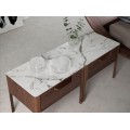 Drevený nočný stolík Forma Moderna v prevedení biely mramor 55cm