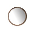 Luxusné okrúhle zrkadlo Vita Naturale hnedé s orechovo dyhovaným rámom