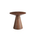 Moderný okrúhly príručný stolík Vita Naturale s konštrukciou z dyhovaného dreva v hnedej farbe