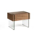 Luxusný nočný stolík Vita Naturale z dreva s nožičkami z tvrdeného skla