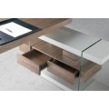 Praktické zásuvky kancelárskeho stola Vita Naturale z dreva s orechovým dyhovaním