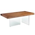 Luxusný jedálenský stôl Vita Naturale z dreva s nožičkami z tvrdeného skla obdĺžnikový hnedý