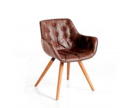 Jedálenská stolička Vita Naturale z eko-kože hnedá 78cm