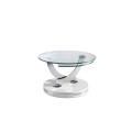 Luxusný okrúhly konferenčný stolík Vita Naturale s doskami z tvrdeného skla dodá moderný vzhľad