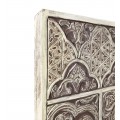 Dekoračný panel Moletto v etno štýle vyrábaný ručne s vyrezávaním a dekorom v hnedých odtieňoch v tvare obdĺžnika