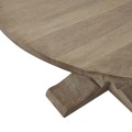 Vidiecky okrúhly jedálenský stôl Fratemporain z masívneho dreva s hnedo-sivou matnou povrchovou úpravou 150cm