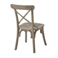 Vidiecka jedálenská stolička Fratemporain z hnedého dreva s matným finishom, prekríženým prvkom na chrbtovej opierke a viedenským výpletom na sedacej ploche