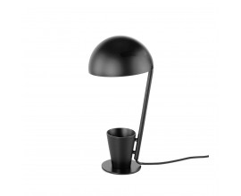Dizajnová stolná lampa Vita Naturale v modernom štýle s úložným podstavcom z ocele čierna