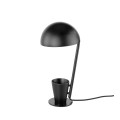 Dizajnová stolná lampa Vita Naturale v modernom štýle s úložným podstavcom z ocele čierna