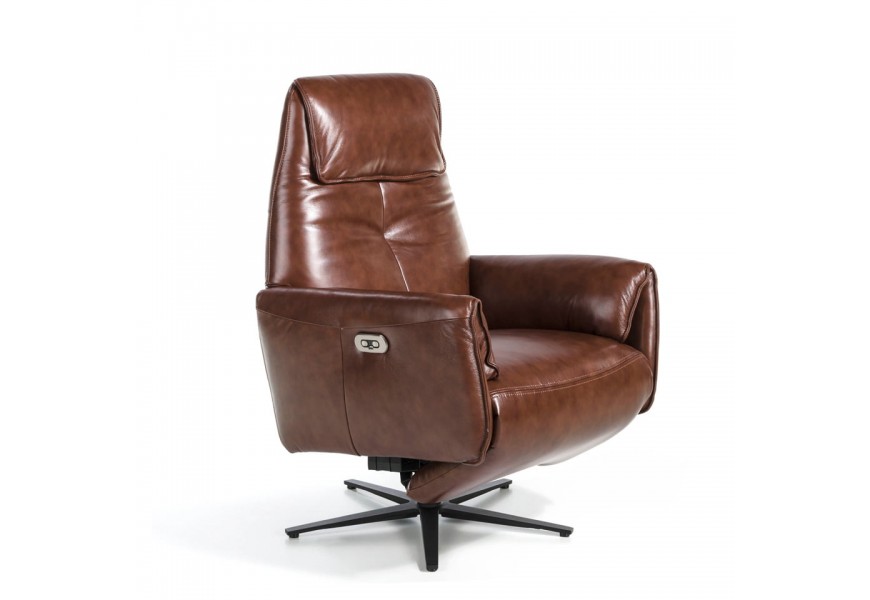 Luxusné otočné relaxačné kreslo Vita Naturale v modernom štýle z pravej hovädzej kože