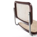 Ratanová jedálenská stolička Vita Naturale hnedá z masívu a ocele 84cm