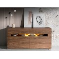 Zažite eleganciu a prepracovanosť dizajnu komody Vita Naturale z dreva s vnútorným LED osvetlením