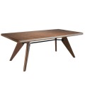 Luxusný obdĺžnikový jedálenský stôl Vita Naturale s čiernou kovovou konštrukciou a zrkadlovým dekorom moderný hnedý