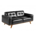 Luxusná dvojpohovka Vita Naturale v modernom štýle s pravým koženým čalúnením v čiernej farbe