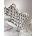 Exkluzívna baroková manželská posteľ Soraya s vyrezávaným ozdobným rámom a čalúneným čelom 160-180x200cm