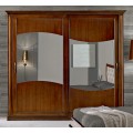 Klasická masívna šatníková skriňa Carpessio s dvomi posuvnými dverami so zrkadlami 290cm