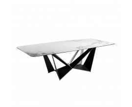 Luxusný moderný jedálenský stôl Urbano biely mramor obdĺžnikový 260cm