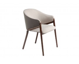 Luxusná moderná jedálenská stolička Vita Naturale v béžovej farbe z drevenými nohami 78cm