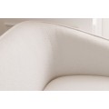 Art deco dizajnová sedačka Sintra s boucle poťahom bielej farby na zlatých nožičkách 205cm
