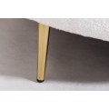 Art deco dizajnová sedačka Sintra s boucle poťahom bielej farby na zlatých nožičkách 205cm