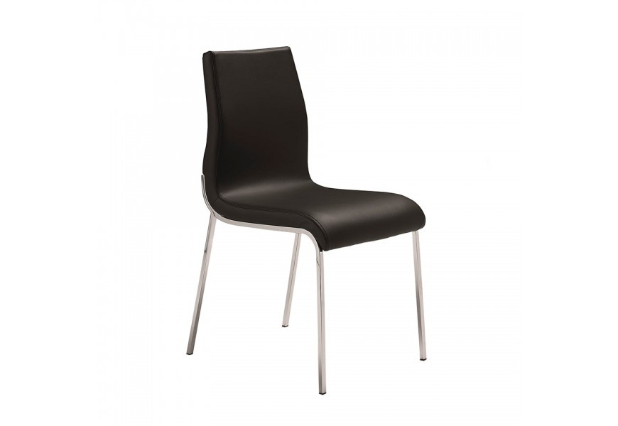 Moderná kožená jedálenská stolička Urbano z eko-kože čierna 87cm
