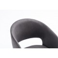 Dizajnová moderná jedálenská stolička Lena so sivým čalúnením a čiernymi nohami z dreva 79cm