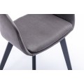 Dizajnová moderná jedálenská stolička Lena so sivým čalúnením a čiernymi nohami z dreva 79cm