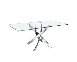 Sklenený jedálenský stôl Urbano s chrómovými nožičkami obdĺžnikový 140-180cm