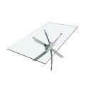 Sklenený jedálenský stôl Urbano s chrómovými nožičkami obdĺžnikový 140-180cm