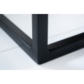 Industriálna sada dvoch príručných masívnych stolíkov Elements s čiernou konštrukciou a podnosmi z mangového dreva 50cm
