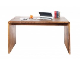 Dizajnový moderný písací stôl Terra z masívneho dreva sheesham prírodnej hnedej farby 150cm