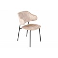 Dizajnová čalúnená jedálenská stolička Mildred so zamatovým poťahom vo farbe šampanského 83cm