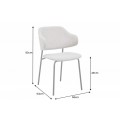 Moderná buklé jedálenská stolička Mildred so svetlobéžovým poťahom a čiernymi nohami z kovu 83cm