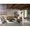 Luxusná obývačková zostava Vita Naturale z masívneho dreva s prírodnou hnedou orechovou dyhou
