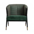 Art deco dizajnové kreslo Ampelio zelenej farby zo zamatu