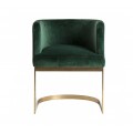 Luxusná jedálenská stolička Betliar so zeleným zamatovým čalúnením