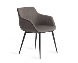 Dizajnová jedálenská stolička Forma Moderna v sivom modernom prevedení s oceľovými nožičkami v čiernej farbe