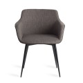 Doprajte si moderný dizajn so štýlovou jedálenskou stoličkou Forma Moderna s čiernymi oceľovými nožičkami