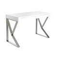 Dizajnový písací stolík Forma Moderna v bielom lakovanom prevedení so štýlovými chrómovými nožičkami